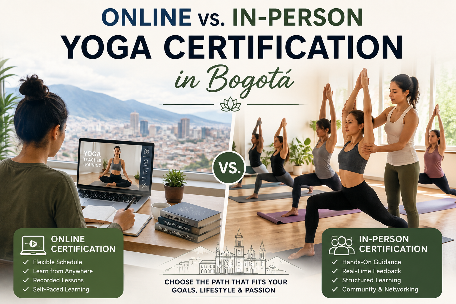 Online vs In Person Yoga Certification in Bogota